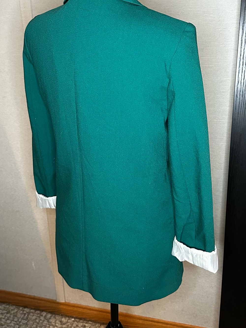 Forever 21 Teal Green Long Blazer Jacket with Contrast Cuffs